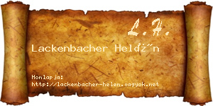 Lackenbacher Helén névjegykártya