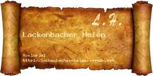 Lackenbacher Helén névjegykártya
